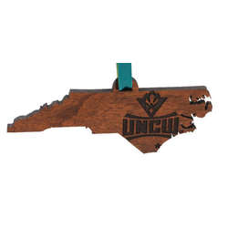 Item 367009 University of North Carolina at Wilmington Seahawks State Map With Logo Ornament