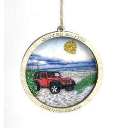 Item 396017 Outer Banks Red Jeep Ornament