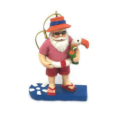 Item 396065 Santa With Pool Float & Boogie Board Ornament