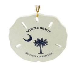 Item 396149 Myrtle Beach Sand Dollar With Beach Scene Ornament