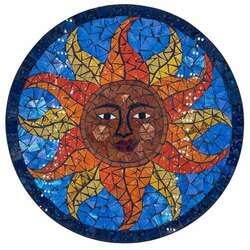 Item 396197 Sun Face Mosaic Wall Plaque