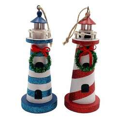 Item 396201 Lighthouse With Wreath Ornament