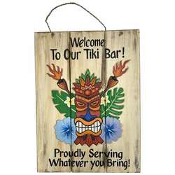 Item 396278 Wood Slat Sign Welcome To Tiki Bar
