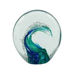 Item 396282 thumbnail Round Glass Rip Curl Wave Paperweight
