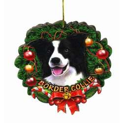 Item 398019 Border Collie Wreath Ornament