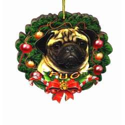 Item 398024 Fawn Pug Wreath Ornament