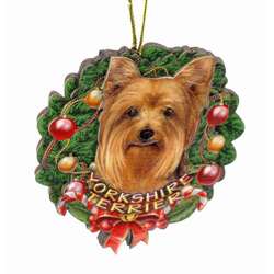 Item 398029 Yorkshire Terrier Wreath Ornament