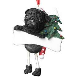 Item 407030 Black Pug Dangle Ornament