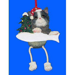 Item 407054 Black/White Cat Dangle Ornament