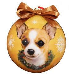 Item 407077 Shatterproof Tan Chihuahua Ball Ornament