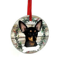 Item 407105 Black Chihuahua Wreath Ornament