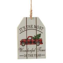 Item 408043 Plank Style Tag Truck Ornament
