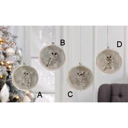 Item 408702 White Owl Disc Ornament