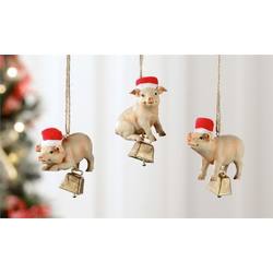 Item 408706 Pig In Santa Hat With Bell Ornament