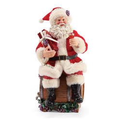 Item 410177 Barrel Tasting Santa - Possible Dreams Clothtique Santa Figure