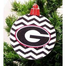 Item 416025 University of Georgia Bulldogs Chevron Logo Ornament