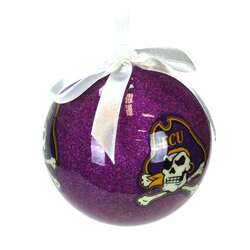 Item 416089 East Carolina University Pirates Glitter Ball Ornament