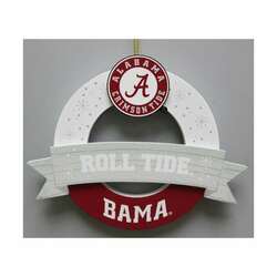Item 416154  Alabama Wreath With Banner Ornament