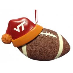 Item 416165 Virginia Tech Hokies Santa Hat With Football Ornament