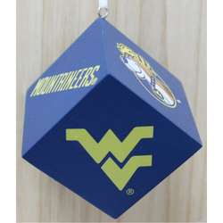 Item 416254 West Virginia University Mountaineers Cube Ornament