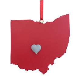 Item 416292 Ohio State University Buckeyes Columbus Heart Ornament