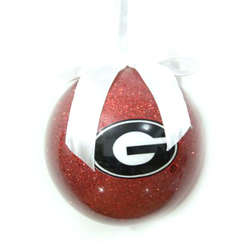 Item 416324 University of Georgia Bulldogs Glitter Ball Ornament