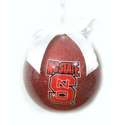 Item 416328 North Carolina State University Wolfpack Glitter Ball Ornament