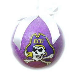 Item 416330 East Carolina University Pirates Glitter Ball Ornament