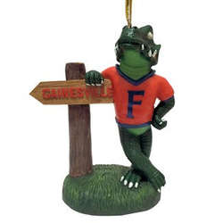 Item 416381 University of Florida Gators Mascot With Sign Ornament