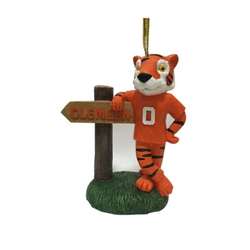 Item 416382 Clemson University Tigers Mascot With Sign Ornament