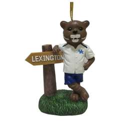 Item 416384 University of Kentucky Wildcats Mascot With Sign Ornament