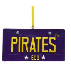 Item 416410 East Carolina University Pirates License Plate Ornament