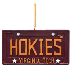 Item 416412 Virginia Tech Hokies License Plate Ornament