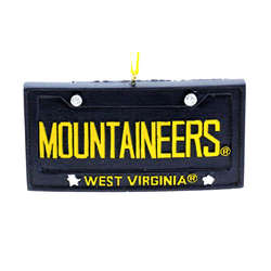 Item 416414 West Virginia University Mountaineers License Plate Ornament