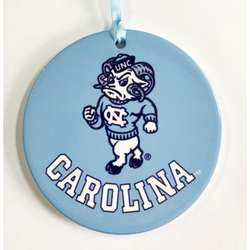 Item 416428 University of North Carolina Tar Heels Mascot Disc Ornament