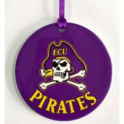 Item 416431 East Carolina University Pirates Mascot Disc Ornament