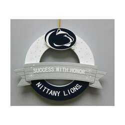 Item 416536 Penn State Wreath With Banner Ornament