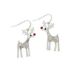 Item 418007 Crystal Studded Rudolph Earrings