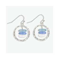 Item 418054 Silver With Blue Sea Glass Earrings