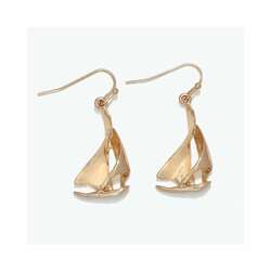 Item 418121 Graceful Gold Sailboat Earrings