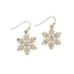 Item 418235 thumbnail Gold Snowflake Ab Crystal Earrings