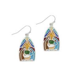 Item 418260 Stained Glass Nativity Earrings