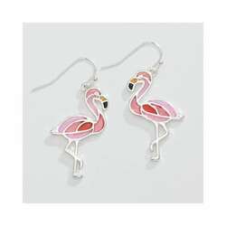 Item 418265 Silver And Pink Flamingo Earrings
