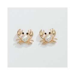 Item 418294 Gold And Pearl Crab Earrings