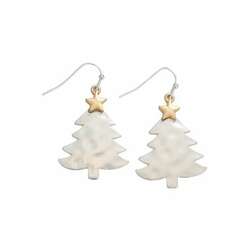 Item 418411 Two Tone Silver Christmas Tree Earrings