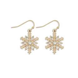 Item 418423 thumbnail Gold Snowflakes With Crystals Earrings