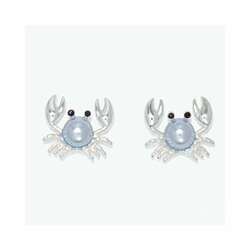 Item 418450 thumbnail Silver Crab With Blue Pearl Earrings