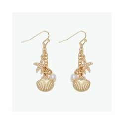 Item 418456 thumbnail Starfish And Scallop With Pearl Earrings