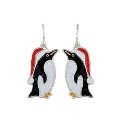 Item 418473 Penguin With Santa Hat Earrings