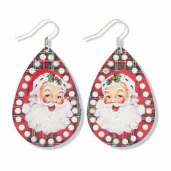 Item 418523 Jolly Santa With Crystals Earrings